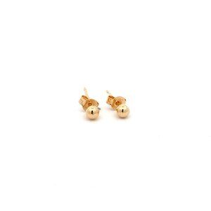 18K Gold Earrings Stud Balls Polished 0.91 grams Small
